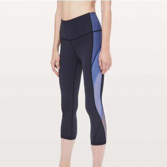 Lululemon Colour Me Ombre Crop *21" Midnight Navy/Gatsby Blue/Visto Blue 4 - Picture 1 of 16